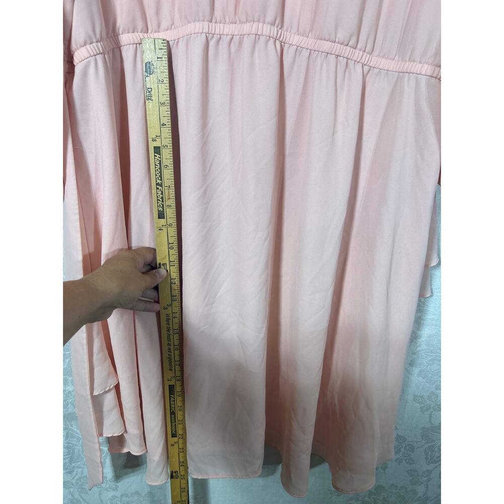 Torrid Wrap Top 3 3X Pink Sheer Ruffle Tunic Mini Dress Long Sleeve Peasant - Picture 11 of 11